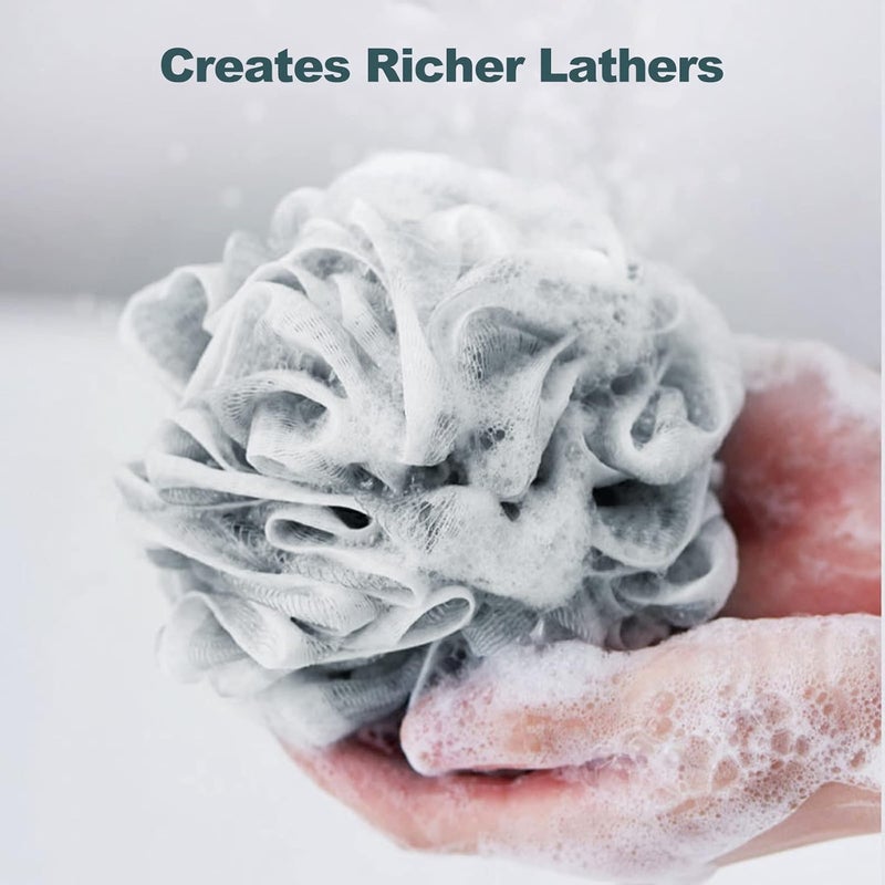 F-U Store Loofah Sponge Shower Loofahs 50g Bath Sponges Mesh Balls 4 Colors for Body Scrubber Exfoliator Wash Back Scrubbers Bathroom Men Women - 4 Pack Cleaning Bathing Accessories - Image 2